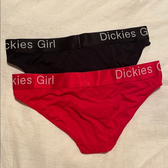 DICKIES GIRL RED AND BLACK PANTIES SET - Picture 2 of 3